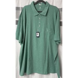 NWT johnnie-O Men’s 4XL Big & Tall Green Polo Shirt Chest Pocket $98 Short Slv